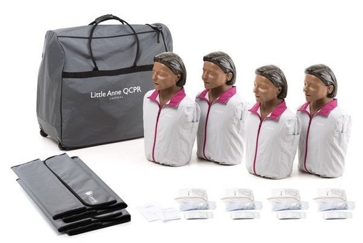[LA124-03050] Mannequin de réanimation Little Anne QCPR, peau foncée, 4 pièces
