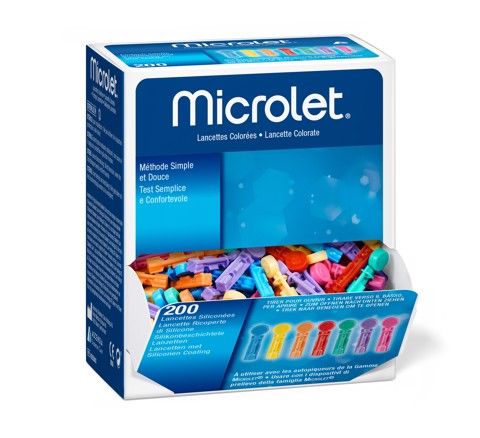 [85255843] MICROLET® Lancettes colorées - 200 pièces
