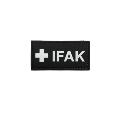 [38888] Badge PVC noir IFAK & croix medic en blanc