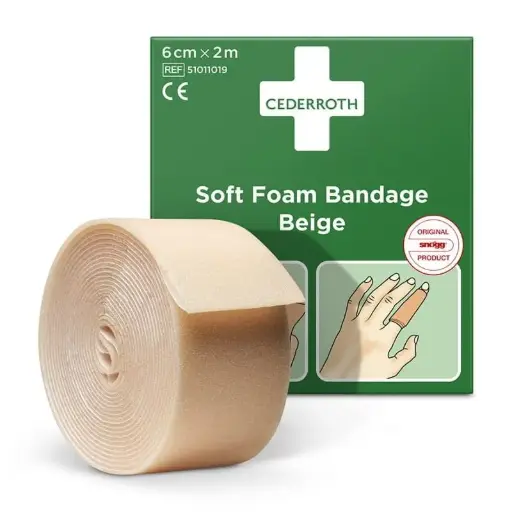 [51011019] Pansement exempt de colle Cederroth, 2 m x 6 cm - beige