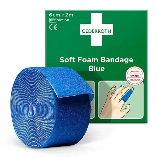 [51011011] Pansement exempt de colle Cederroth, 2 m x 6 cm - bleu