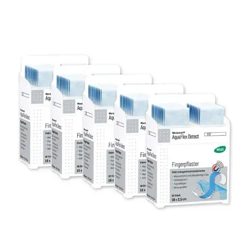 [180742] Pansement de doigts Werosmart® AquaFlex Detect, 16 x 2.5 cm - 5 paquets