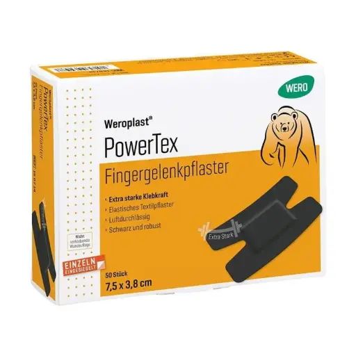 [160714] Pansement articulation du doigts Weroplast® BlackPower 7.5 x 3.8 cm, 50 pces