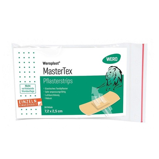 [150258] Strips de pansement Weroplast® MasterTex, 7.2 x 2.5 cm, 10 pièces