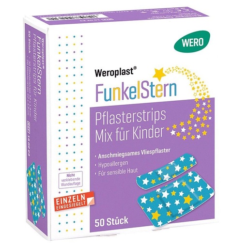 [180223] Mix de Pansements pour enfants Weroplast® FunkelStern, 50 pces