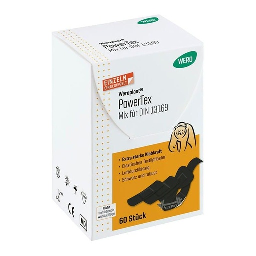 [160733] Assortiment de pansements Weroplast® BlackPower Mix pour DIN13169, 60 pces