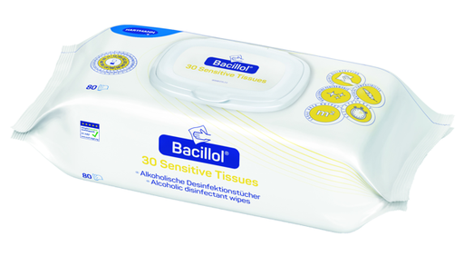 [981848] Bacillol 30 Sensitive Tissues Flowpack à 80 lignettes 180x200 mm