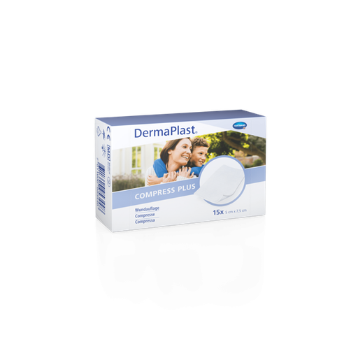 [550301] Compresses Plus absorbantes DermaPlast®  5 x 7.5cm, 15 pièces