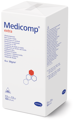 [421833] Compresses non stériles Medicomp® extra 6 plis 7.5 x 7.5 cm, 100 pièces