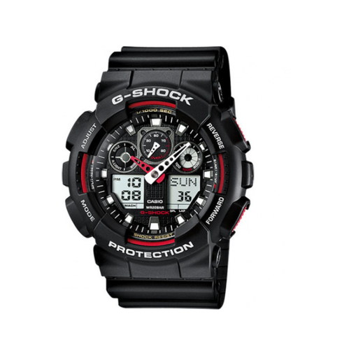 [4971850443940] Montre G-Shock Classic GA-100, noir/rouge