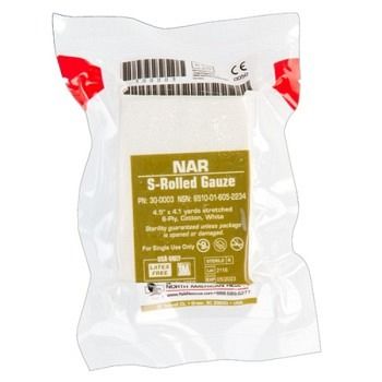 [30-0003] Gauze stérile compressée en S NAR (North American Rescue)
