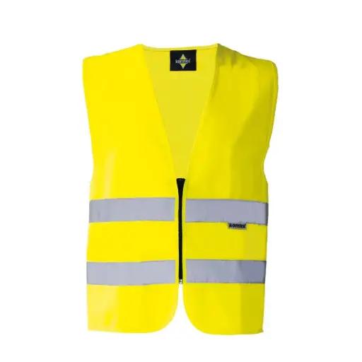 [KO-RX217-G/1] Gilet de sécurité Korntex avec fermeture éclair jaune