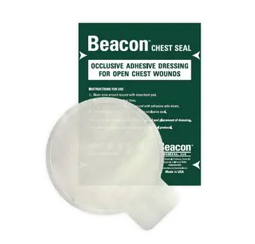 [BCS-92592] PANSEMENT OCCLUSIF POUR PLAIE PENETRANTE, DIAMETRE 15,2 CM, NON VENTILE, EMBALLAGE DE 2 PIECES
