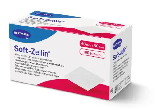 [411002] Tampons à alcool Soft-Zellin-C 60 x 30 mm, 100 pièces