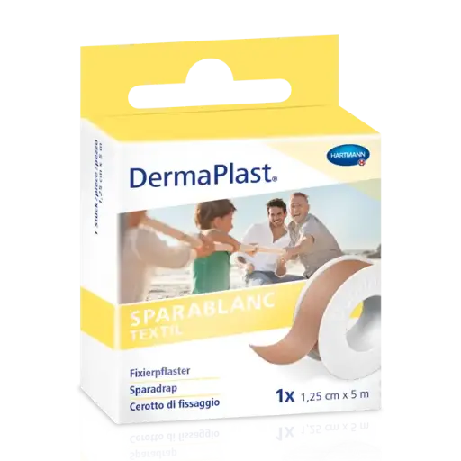 [521011] DermaPlast® Sparablanc Textil Non-tissé de fixation 5 m x 1.25 cm