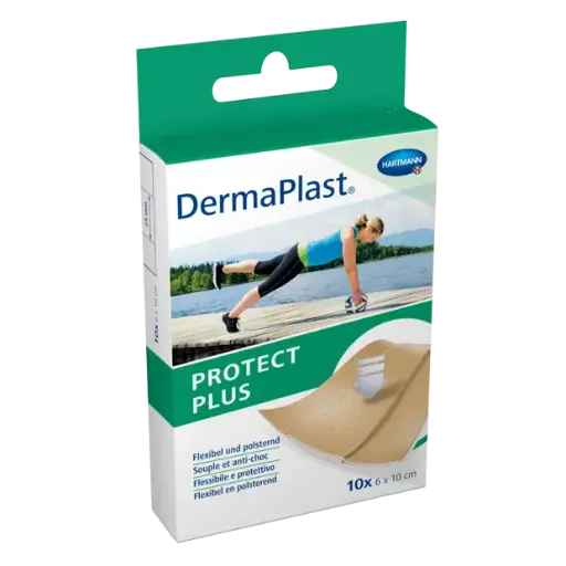 [535441] DermaPlast® Protect Plus pansement adhésif pansement rapide, découpable 6 x 10 cm