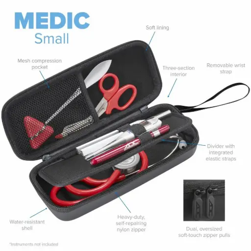 [1028SBK] Pochette pour instruments rigide MEDIC Case, noir, vide, taille S