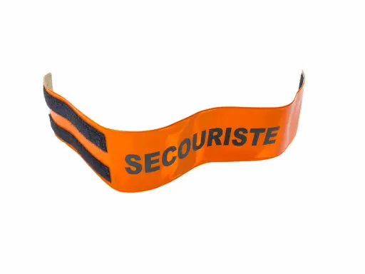[F-BL773-BRAZ] Brassard velcro Orange Secouriste