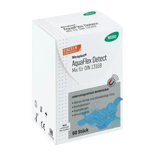 [180767] Assortiment des pansements Weroplast® AquaFlex Detect Mix pour DIN13169, 60 pces