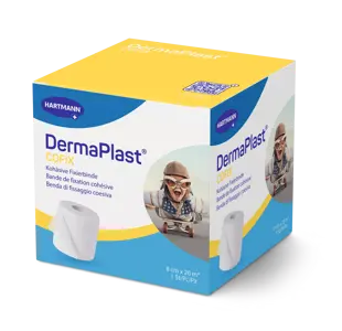 [434840] DermaPlast® CoFix Bande auto-adhésive blanche, rouleau économique, en boîte 20 m x 8 cm